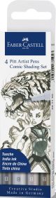 Faber-Castell 4er Set Pitt Artist Pen Brush - Shading Set