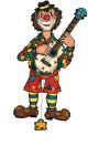Hampelfigur Clown mit Gitarre