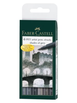 Faber-Castell 6er Set Pitt Artist Pen Brush - Grautöne