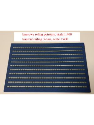 Lasercut-Reling, 2 Durchzüge, dunkelblau, 1:400