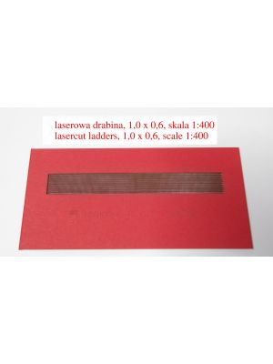 Lasercut-Leitern, 0,8x0,6 mm, rot, 1:400
