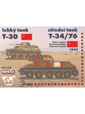 Russische Panzer T-30 und T-34/76