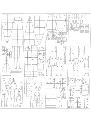 Lasercutsatz Spanten für USS Yorktown CV-5