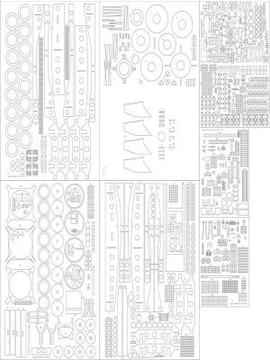Lasercutsatz Spanten für V2-Rakete auf Plattformwagen SSlma 44