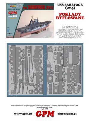 Lasercutsatz Gravierte Decks für USS Saratoga