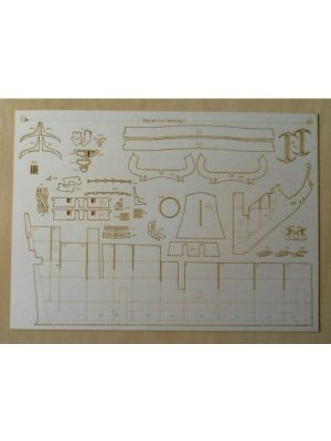 Lasercutsatz Spanten für Wapen von Hamburg (1669)