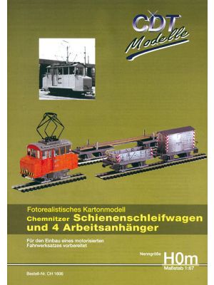 Chemnitzer Schienenschleifwagen und 4 Arbeitsanhän