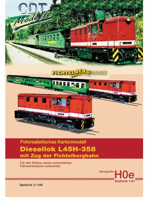 Diesellok L45H-358 mit Zug der Fichtelbergbahn