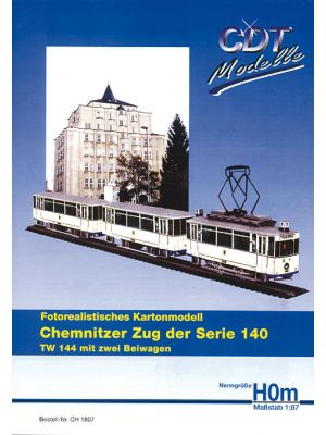 Chemnitzer Zug der Serie 140 TW 144 mit zwei Beiwa