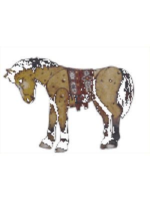 Hampelfigur Indianer Pferd