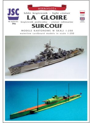 Französischer Kreuzer La Gloire und U-Boot Surcouf