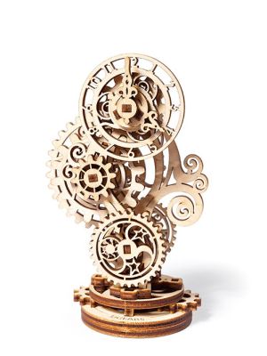 Mechanisches Holzmodell Steampunk-Uhr