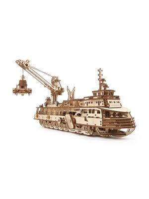 Mechanisches Holzmodell Forschungsschiff