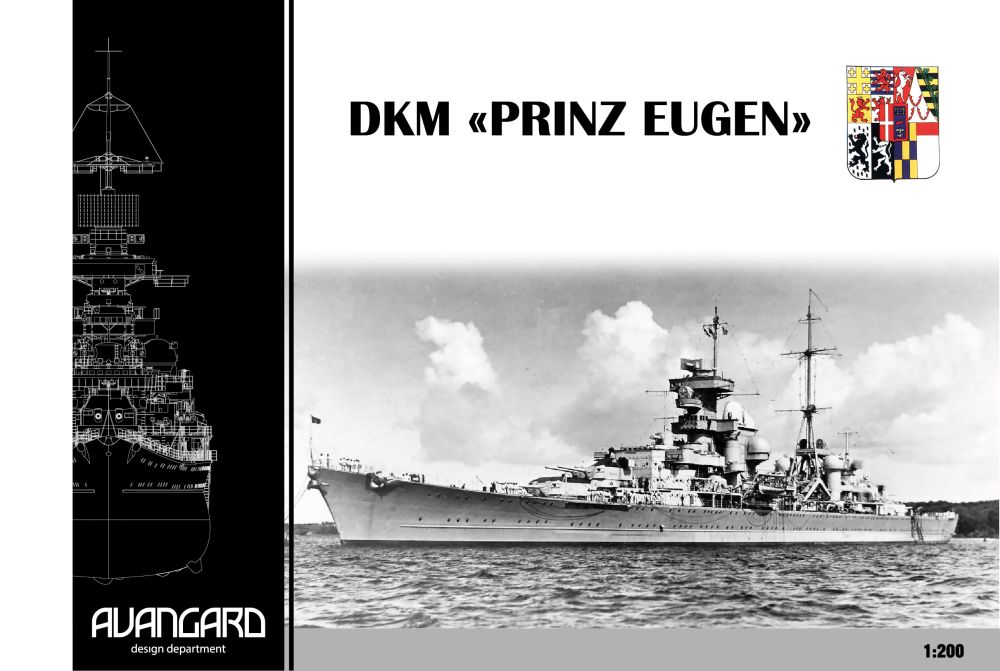 Kartonmodell Schwerer Kreuzer Prinz Eugen 1:200 Avangard