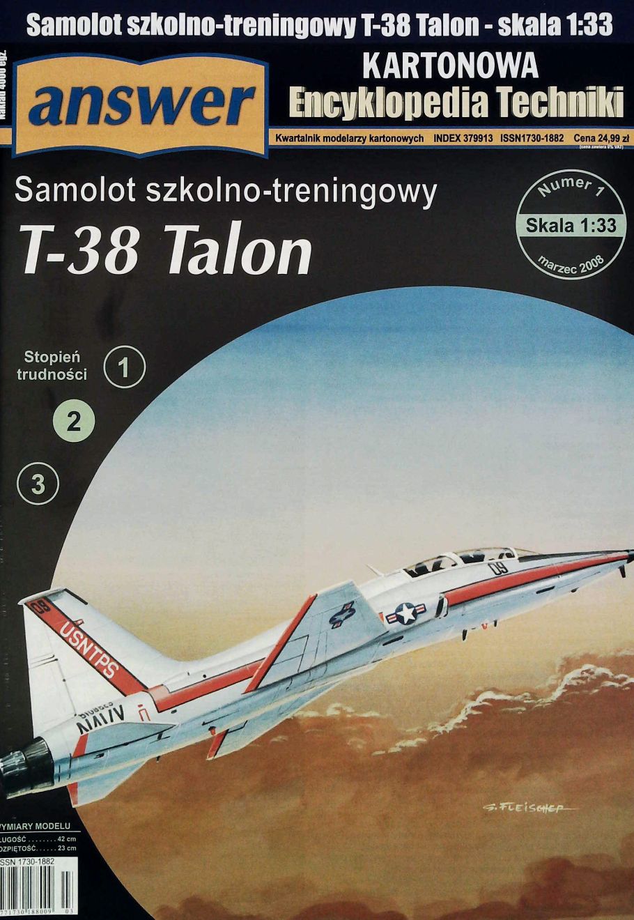 Northrop T38 Talon fentens Kartonmodellbau