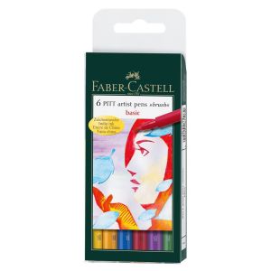 Faber-Castell 6er Set Pitt Artist Pen Brush - Basic