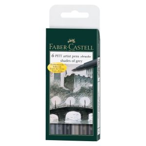 Faber-Castell 6er Set Pitt Artist Pen Brush - Grautöne