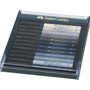Faber-Castell 12er Set Pitt Artist Pen Brush - Grautöne