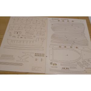 Lasercutsatz Spanten für Armed Virginia Sloop 1776