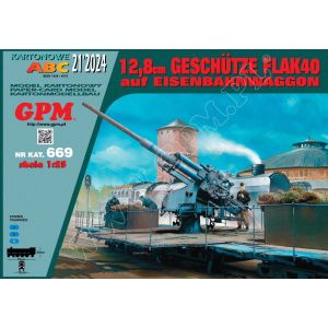 FLAK 40 12,8 cm Geschütz auf Eisenbahnwagen