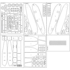 Lasercutsatz Spanten & Details für Mark VIII Liberty
