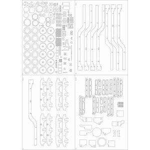 Lasercutsatz Spanten für Eisenbahn-Batterie Gneisenau 15 cm SK L/45