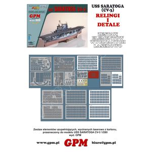 Lasercutsatz Details, Pontons & Relinge für USS Saratoga