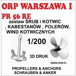 Schrauben, Anker und Winden im 3D-Druck für ORP Warszawa