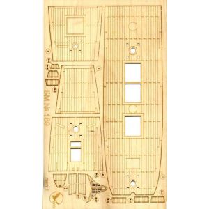 Gravierte Holzdecks für HMS Mordaunt