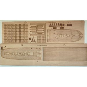 Lasergeschnittenes Holzdeck – USS Mississippi