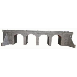 Bogenbrücke zweigleisig aus grauem Stein