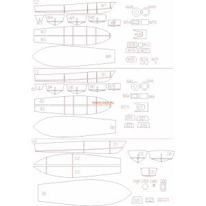 Lasercutsatz Spanten für Motor Gun Boats