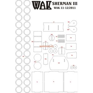 Lasercutsatz Spanten für Sherman Mk.III