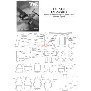 Lasercutsatz Spanten für PZL-38 Wilk