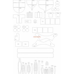 Lasercutsatz Spanten für SMS Saida