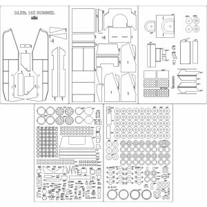 Lasercutsatz Spanten und Details für Sd.Kfz. 165 Hummel