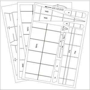 Lasercutsatz Spanten für Akagi